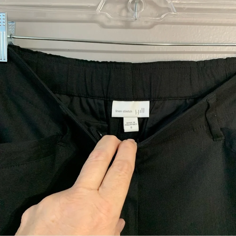 J. Jill Linen Stretch black trousers with‎ pockets. Size 8